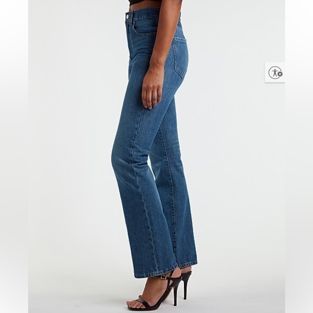 Express Blue High Waisted Medium Wash Women's Bootcut Jeans size 6 - Picture 3 of 13